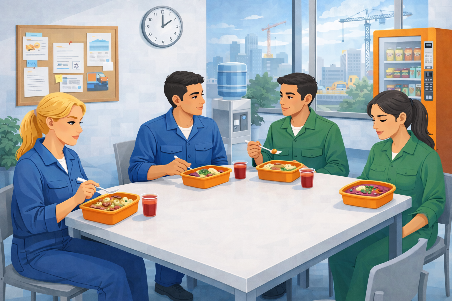 employees-eat-in-the-canteen